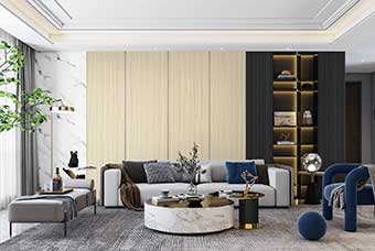 张家界轻奢风格-客厅